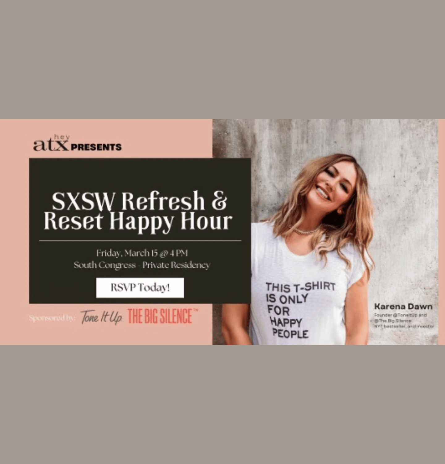 SXSW REFRESH AND RESET HAPPY HOUR IN AUSTIN TEXAS WITH KARENA DAWN