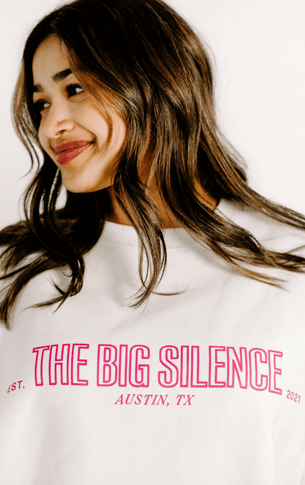 Anuja in cream TBS sweatshirt